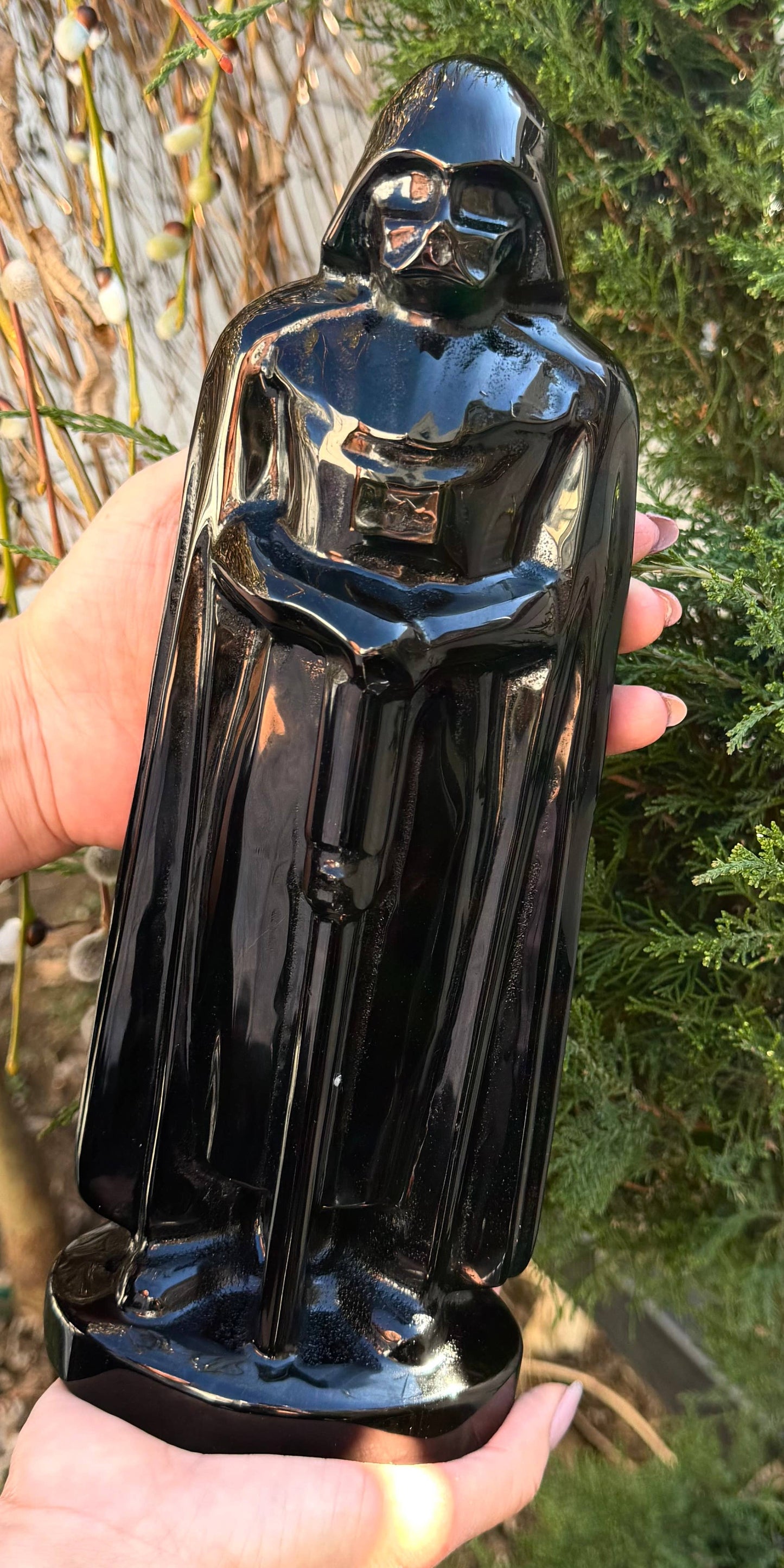 Black Obsidian Invader 30cm Natural Crystal Healing Energy