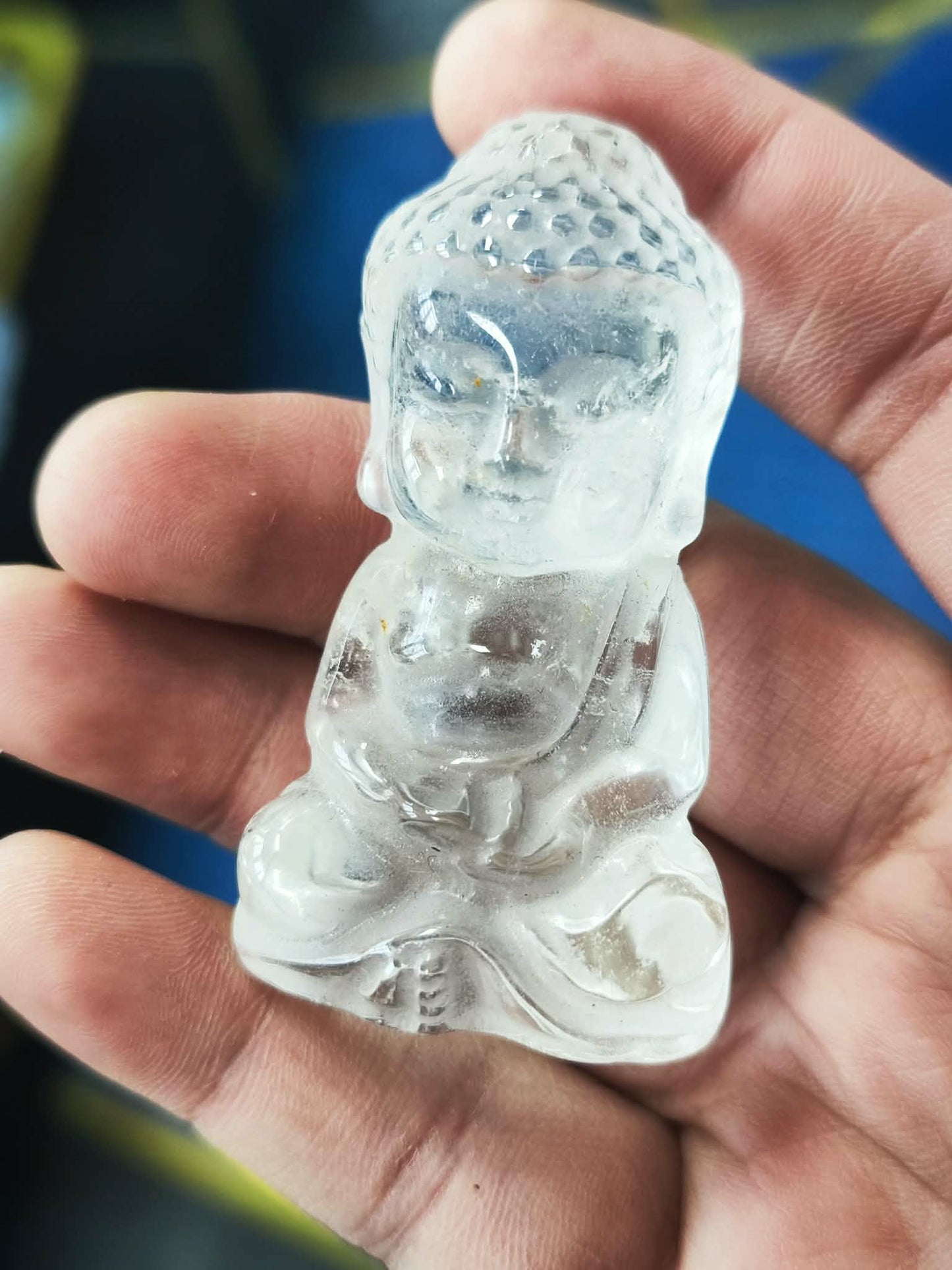 Clear Quartz Buddha Full Body Statue Crystal Carving 6 cm