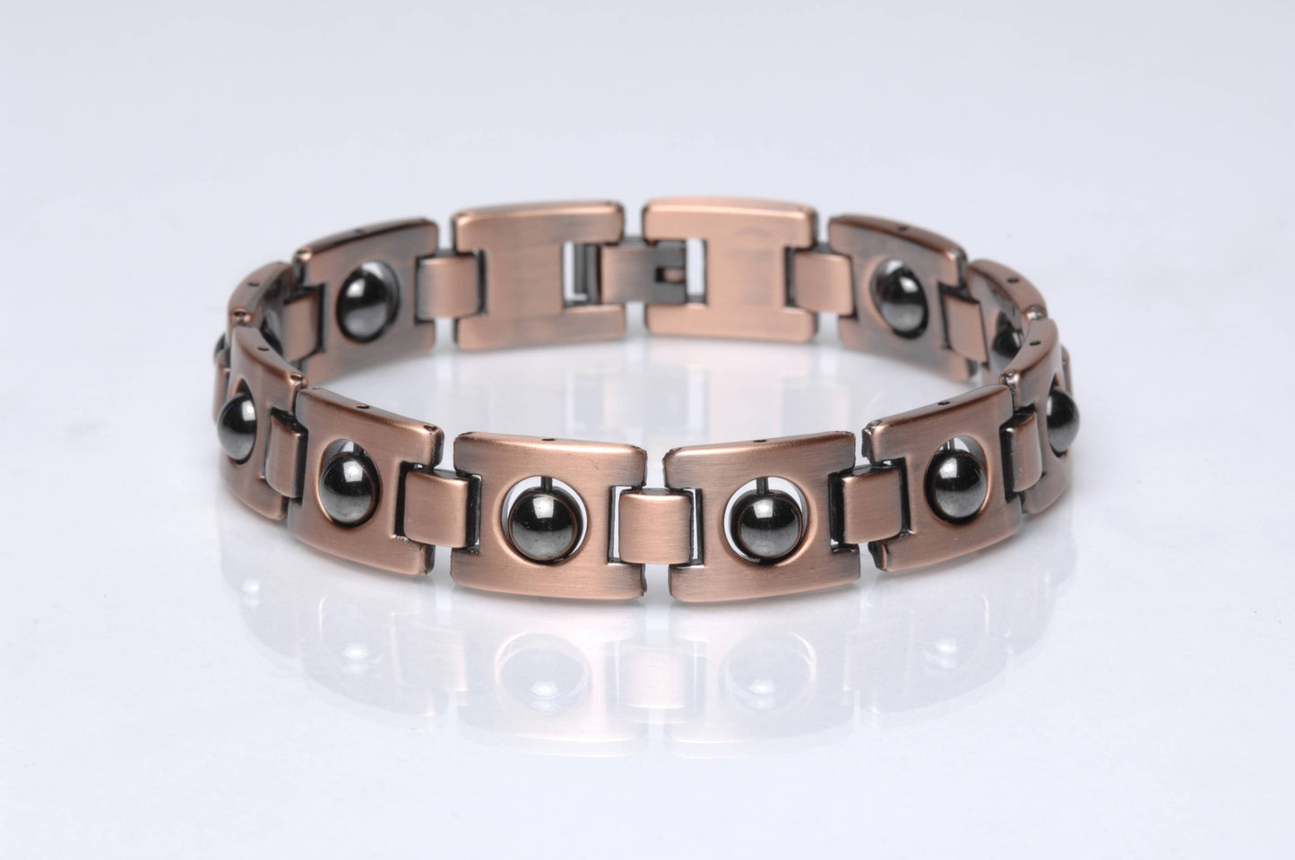 6188-37 Magnetic Copper Tone Link Bracelet 8.5"