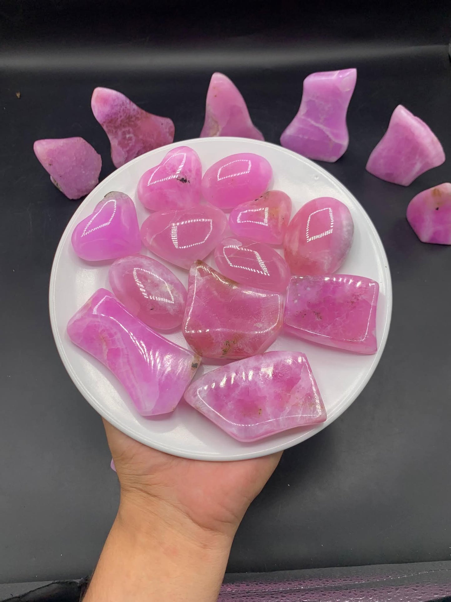Pink Aragonite Polished Loose Stone Freeform