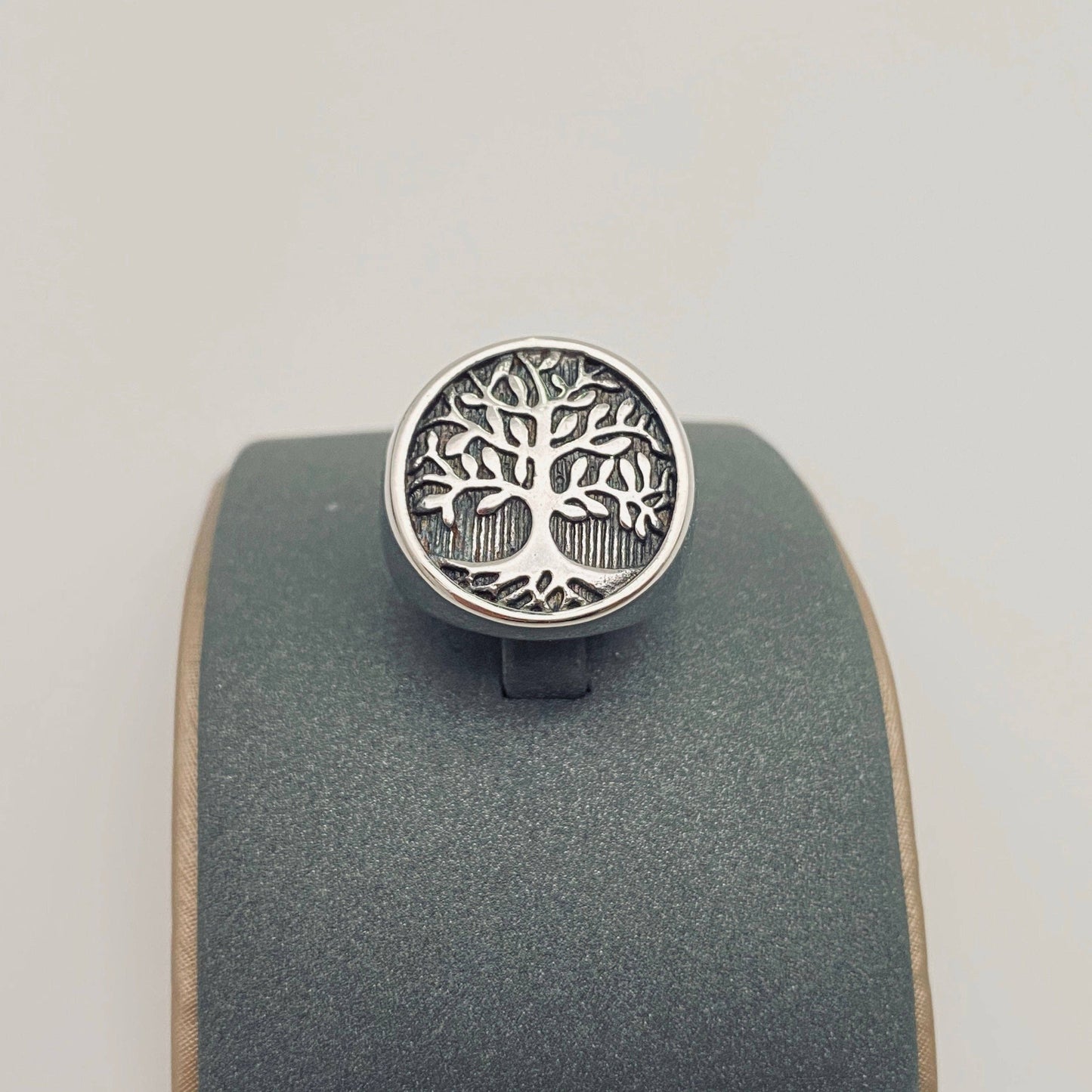 Creative Life Tree Ring Stainless Steel Men's Ring - MJ/MR: Steel color