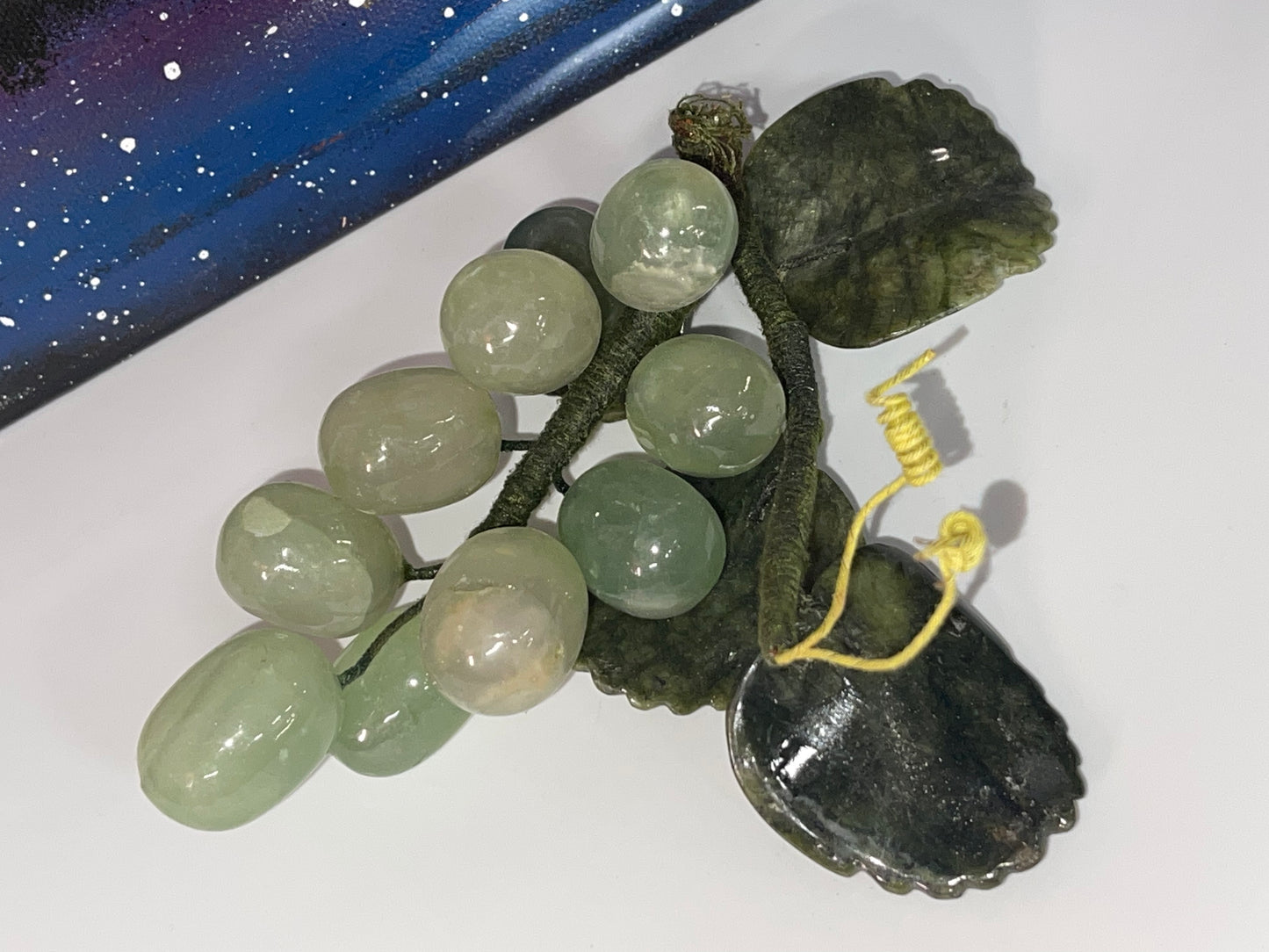 Green Jade Grapes Crystal Carving