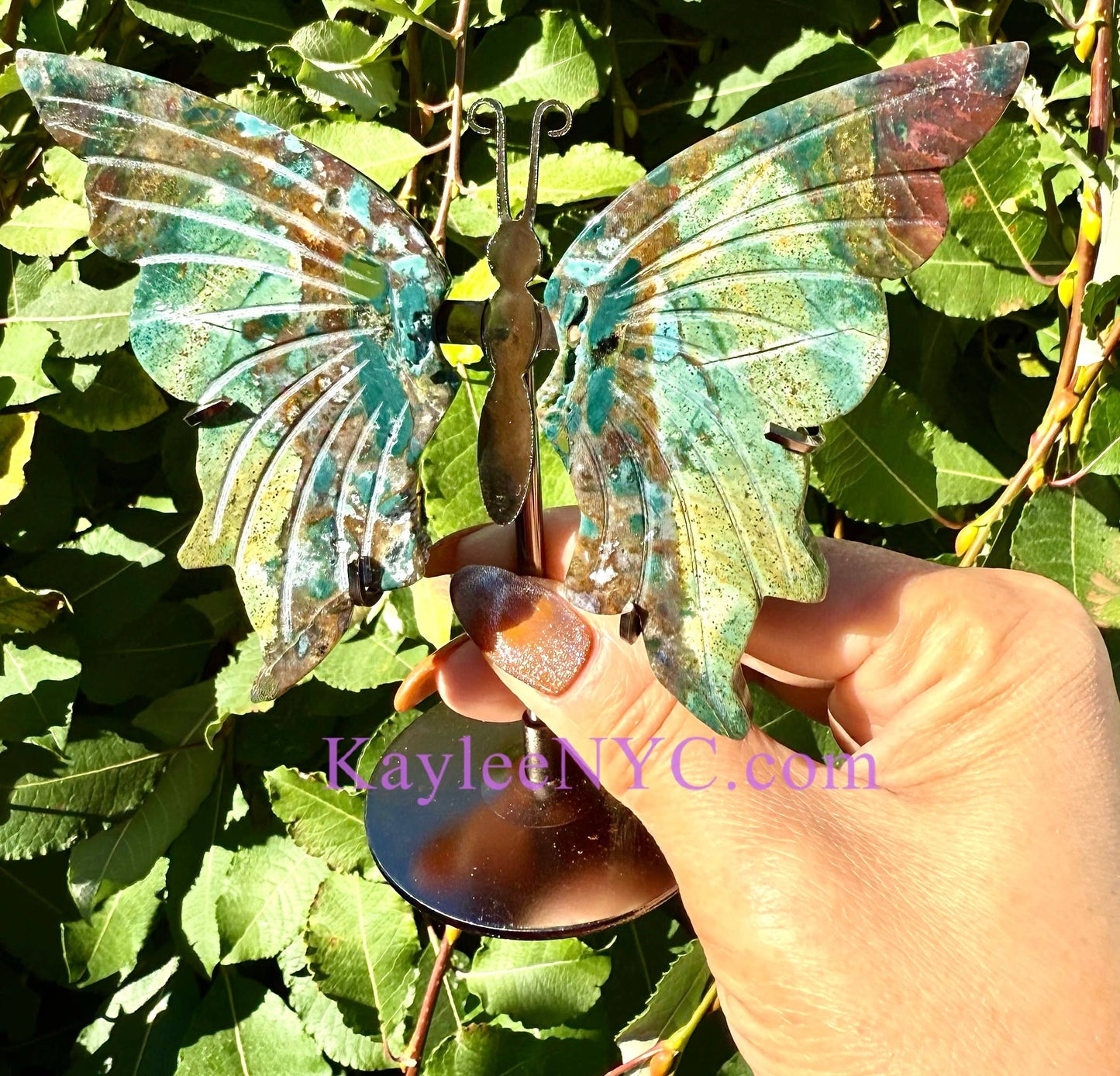 Natural Marine Jasper Butterfly Crystal