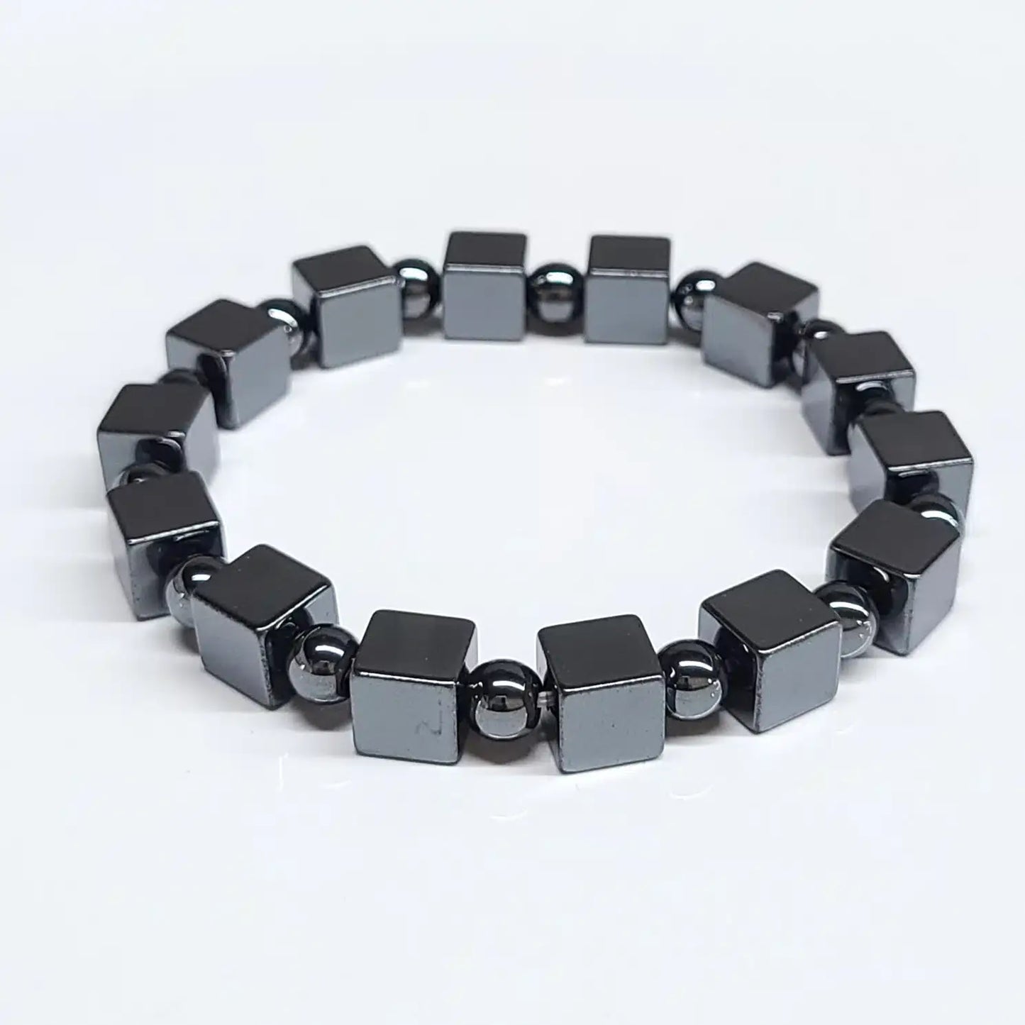 8 mm Hematite with Square Bracelet