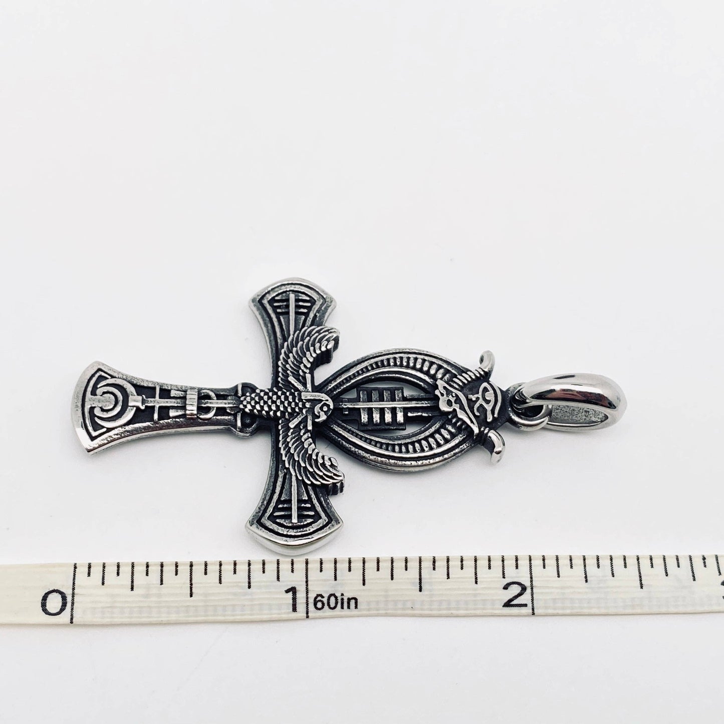 Egyptian Style Cross Stainless Steel Pendant - MJ/MNP: Single pendant
