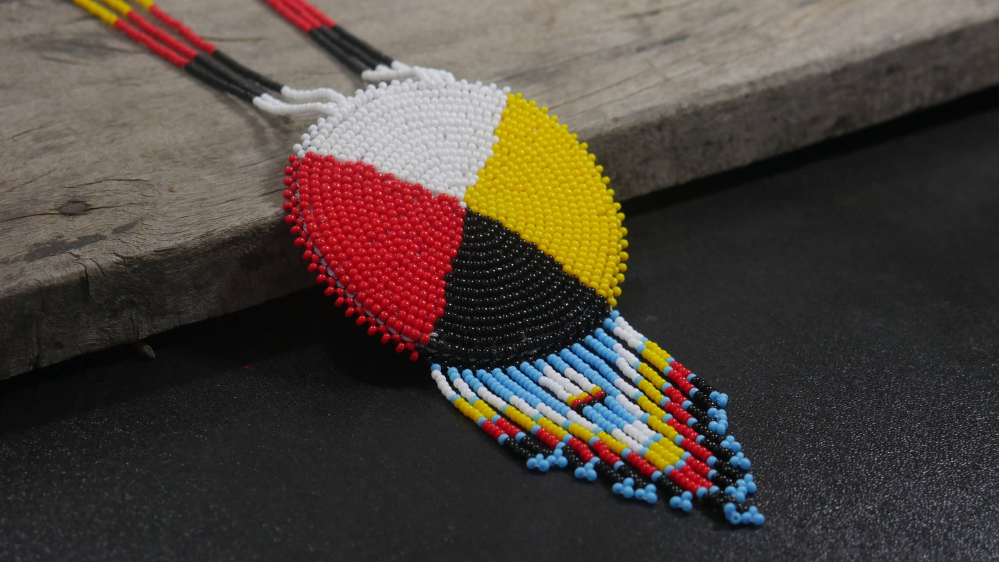 Native American Style Beaded medallions 4 Direction
