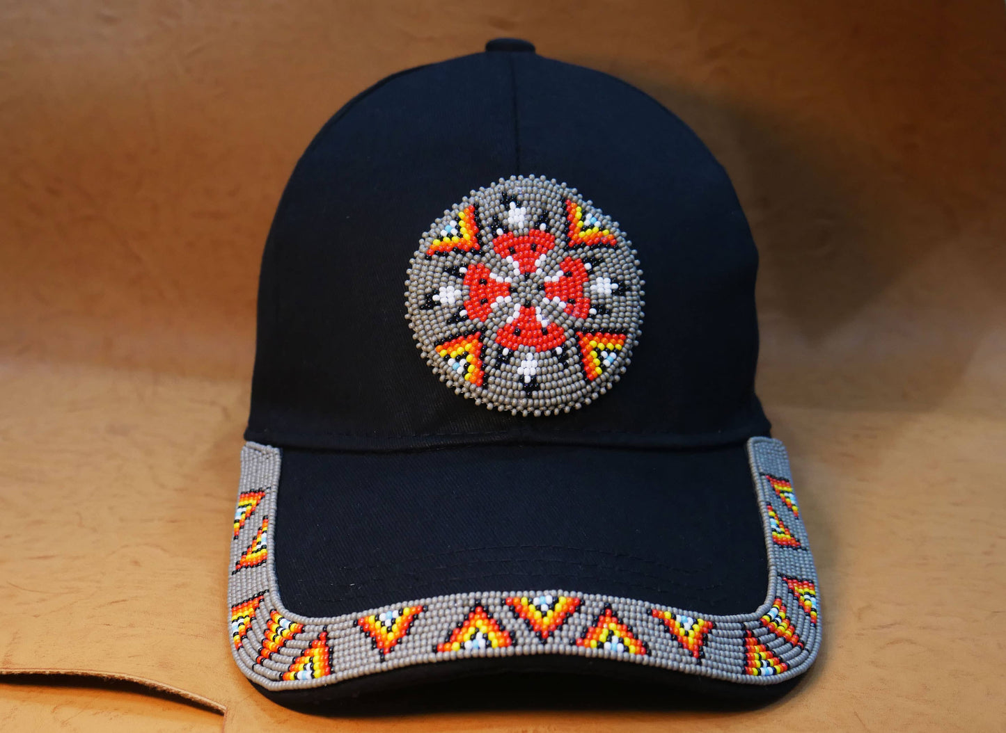 Handmade Beaded Baseball cap seed Beads Tucker Hat Grey 4fox