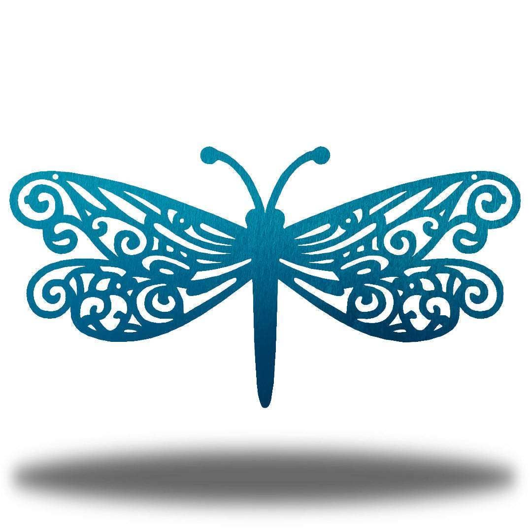 Dragonfly Metal Wall Art | Indoor & Outdoor Home Décor: Teal / 24"