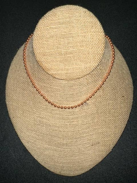Solid Copper Chains, Small Ball  (2.4mm): 20"