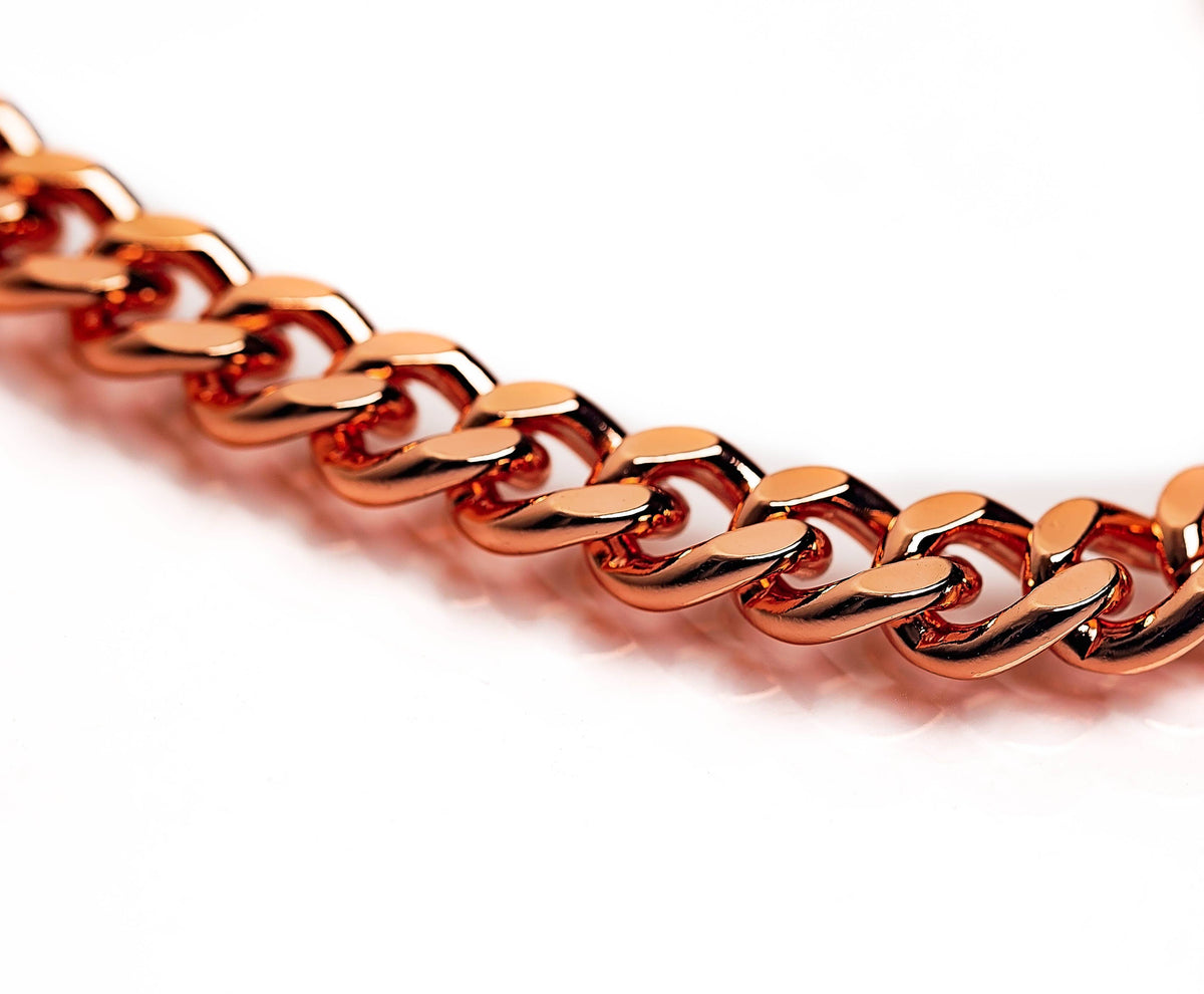 6151-D Pure Copper Heavy Cuban Link Bracelet 8.5"
