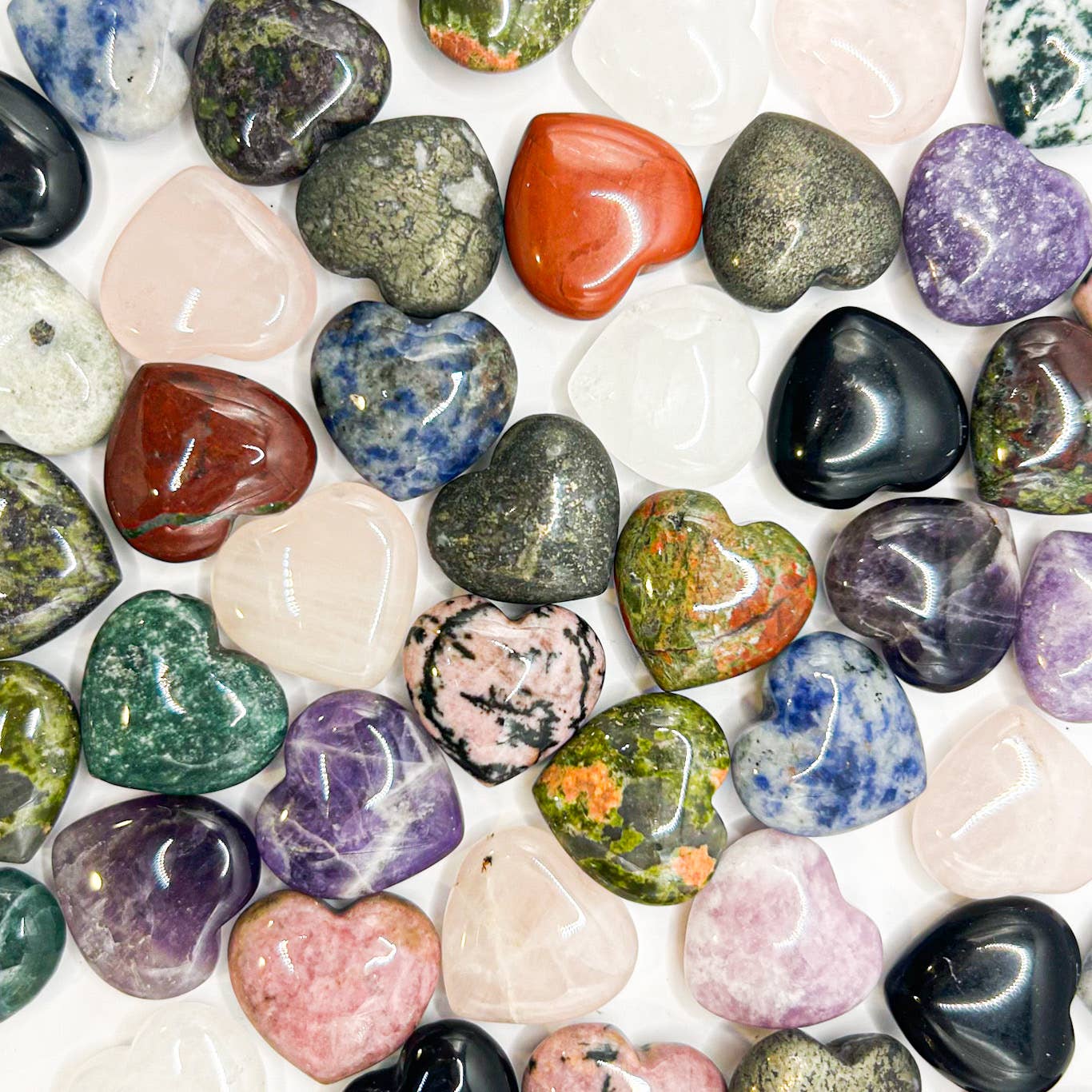 Small Gem Stone Hearts