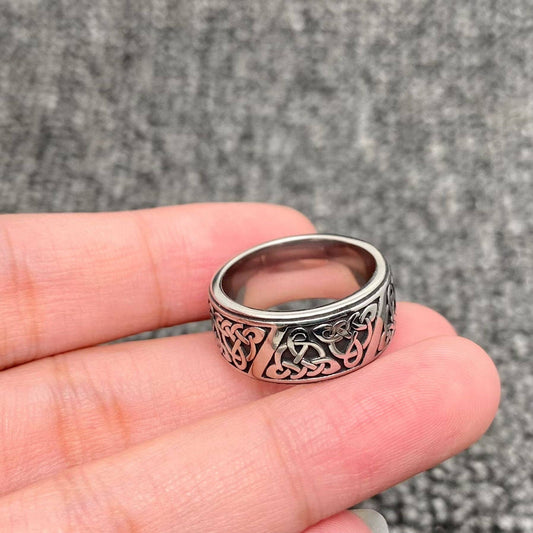 Viking Celtic Trinity Knot Stainless Steel Ring -