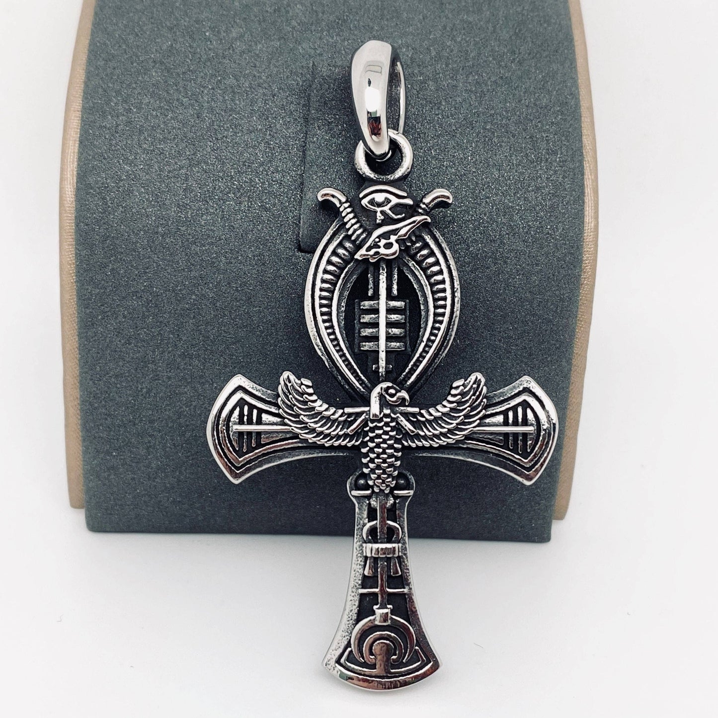 Egyptian Style Cross Stainless Steel Pendant - MJ/MNP: Single pendant