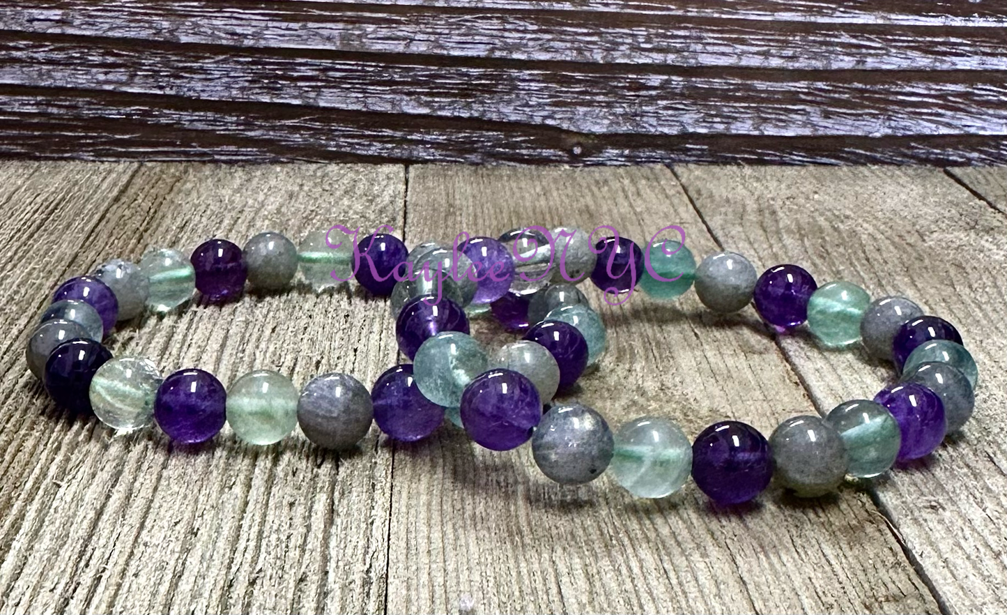 8mm Crown Chakra Crystal Healing Stretch Bracelet 7.5"