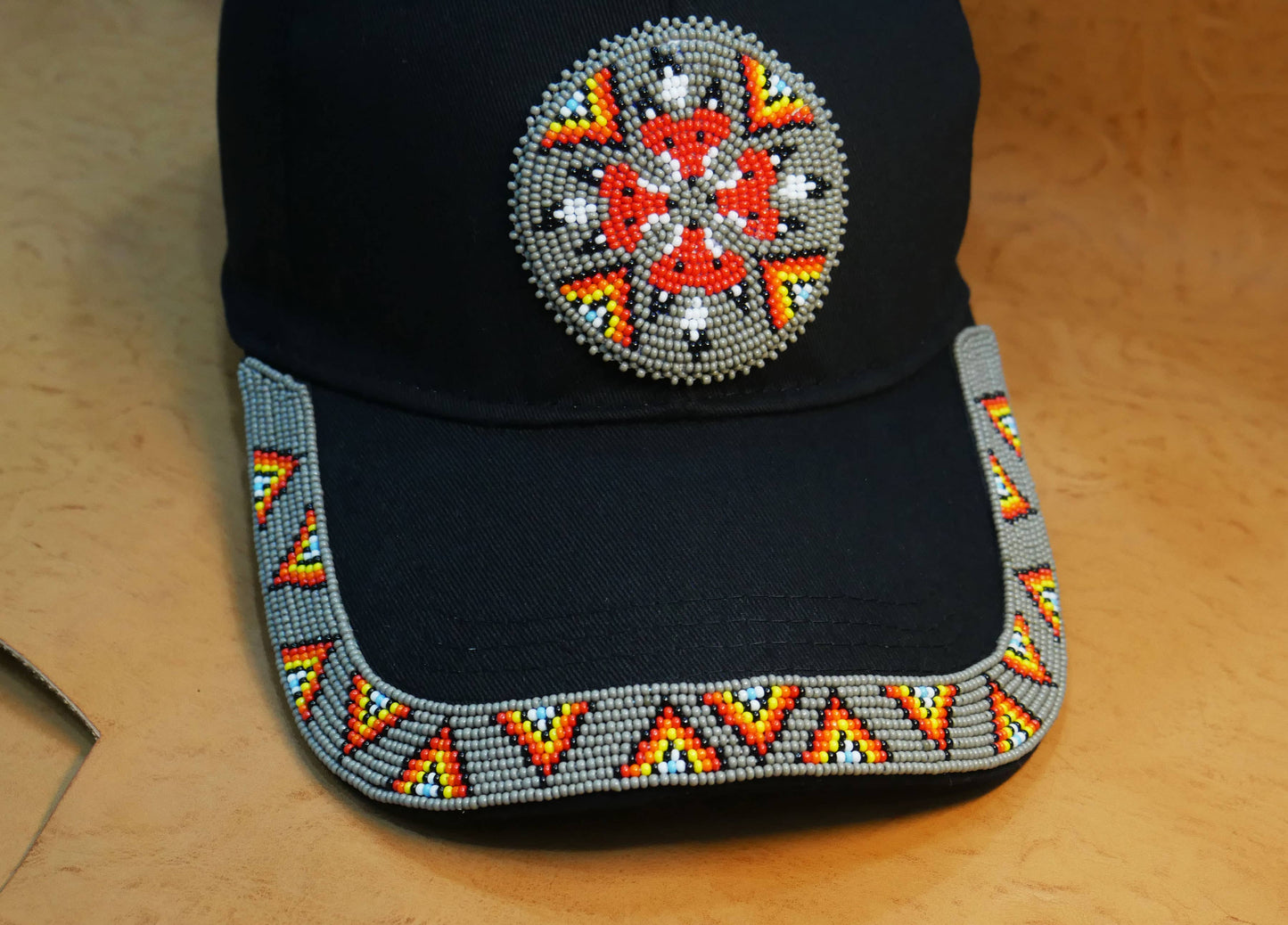 Handmade Beaded Baseball cap seed Beads Tucker Hat Grey 4fox