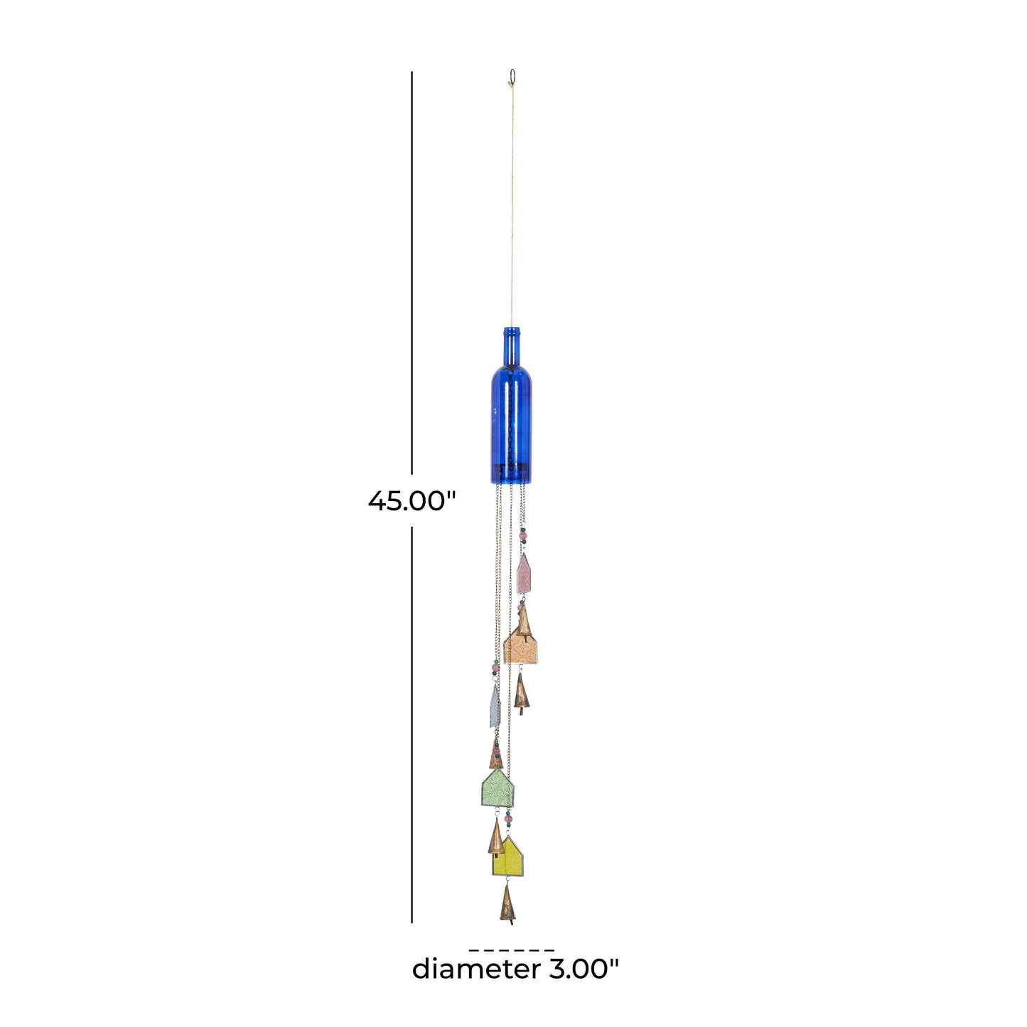 Eclectic Blue Glass Windchime