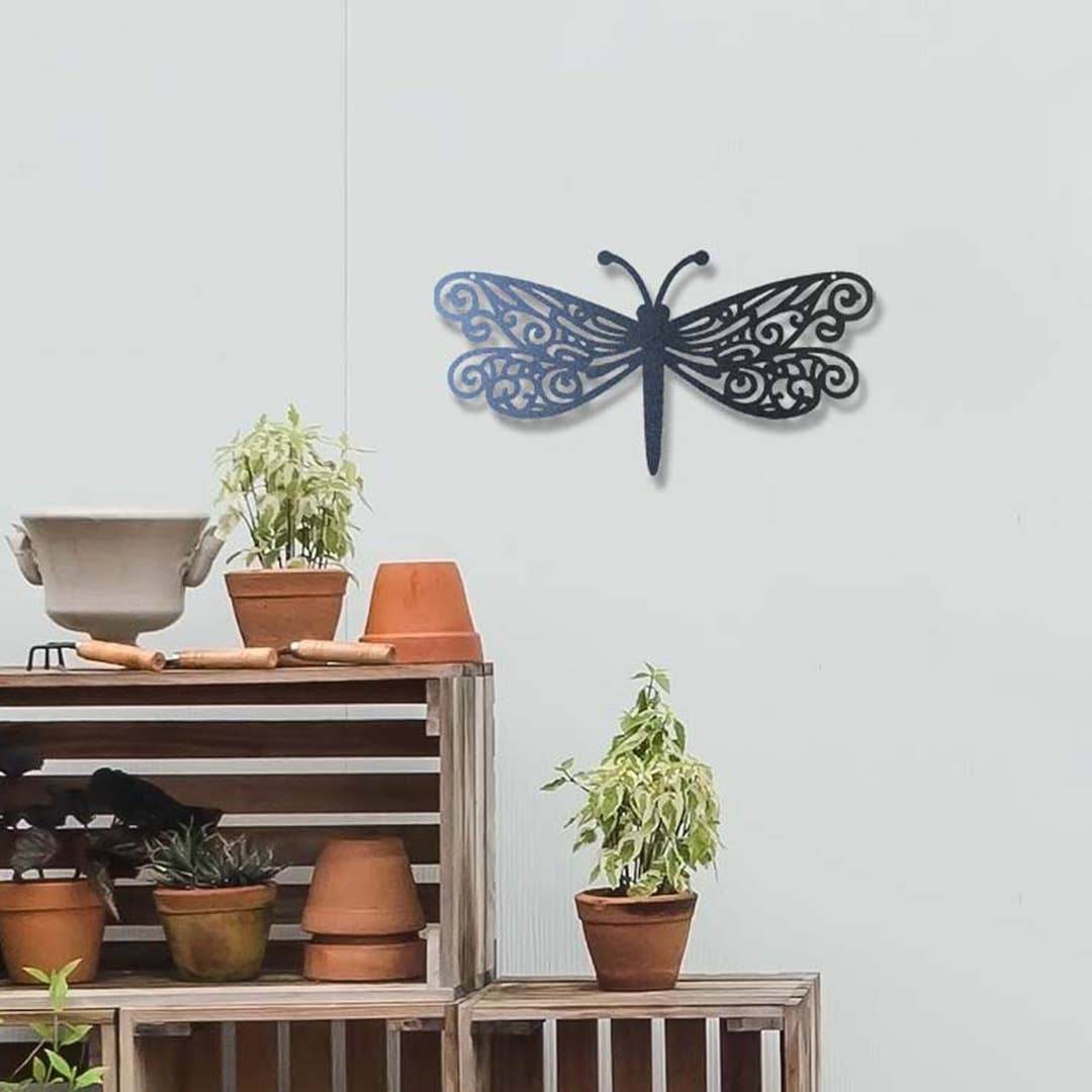 Dragonfly Metal Wall Art | Indoor & Outdoor Home Décor: Teal / 24"