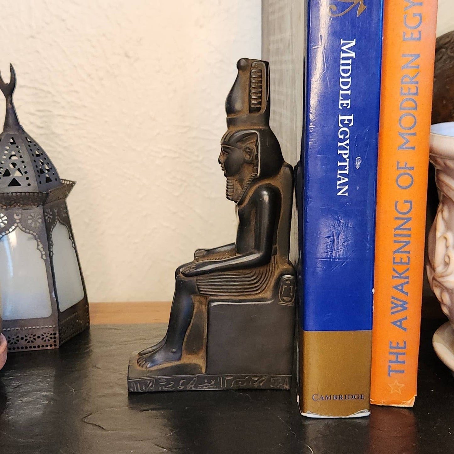 Ramses with Crown Seated Statue Black - 6.75"