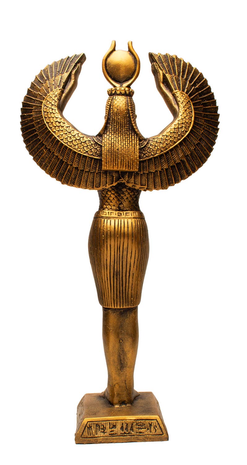 Tall Winged Isis Bronze - 13" - Made in Egypt - Goddess