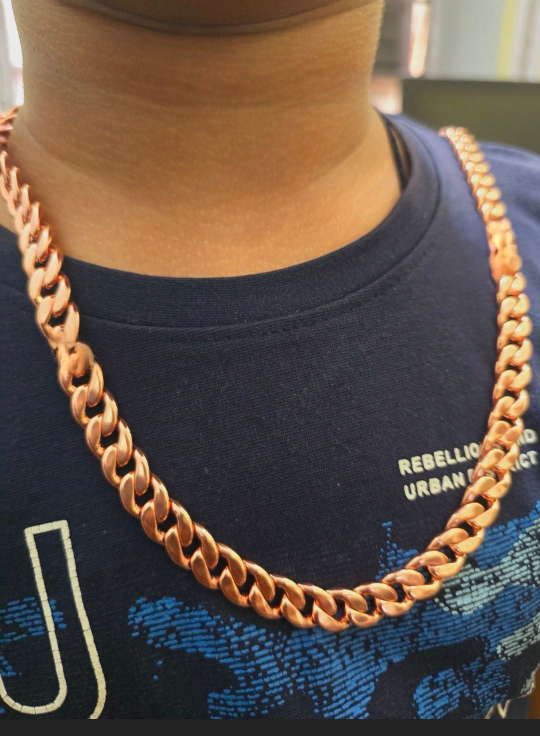 Large Chunky Solid Copper Chain Necklace