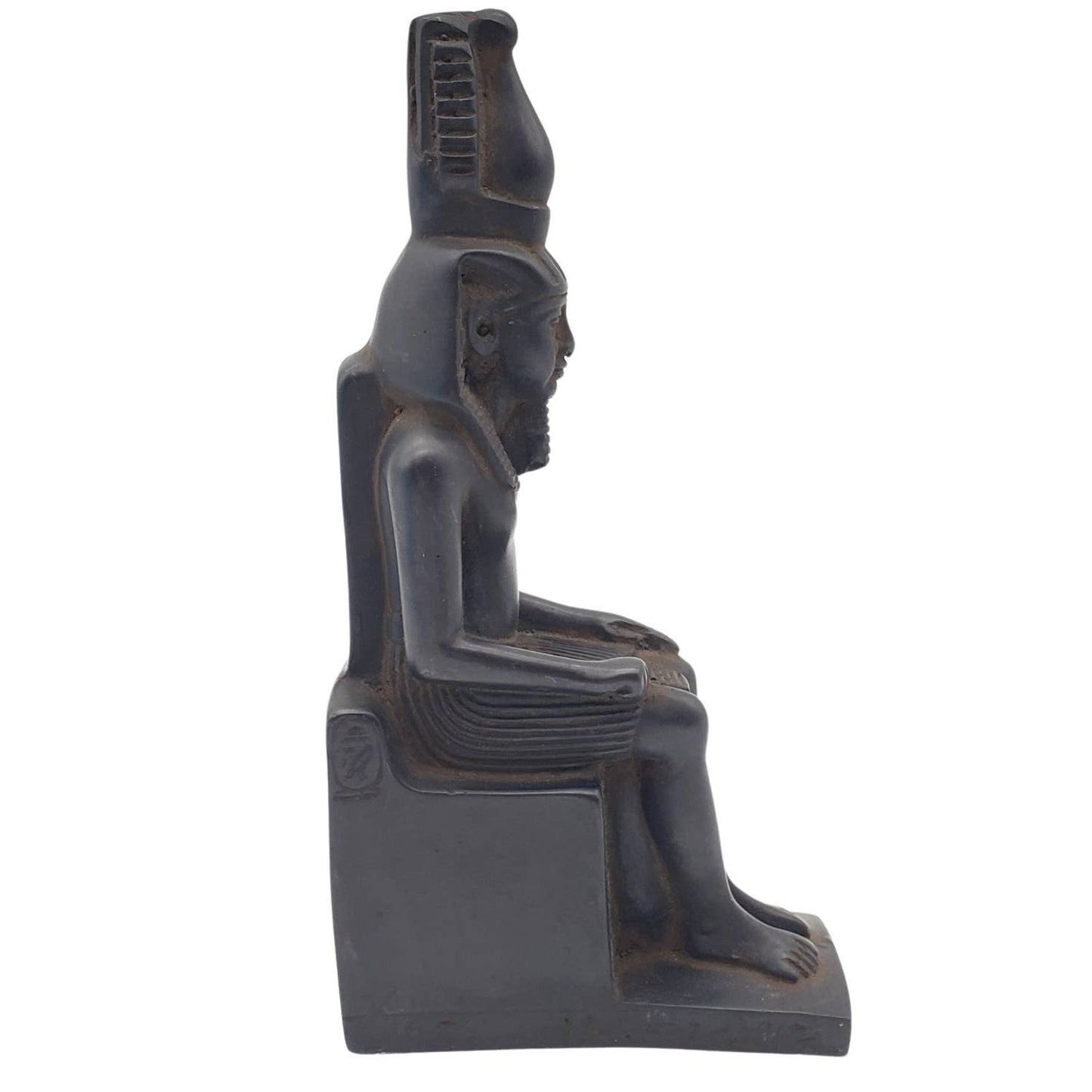 Ramses with Crown Seated Statue Black - 6.75"