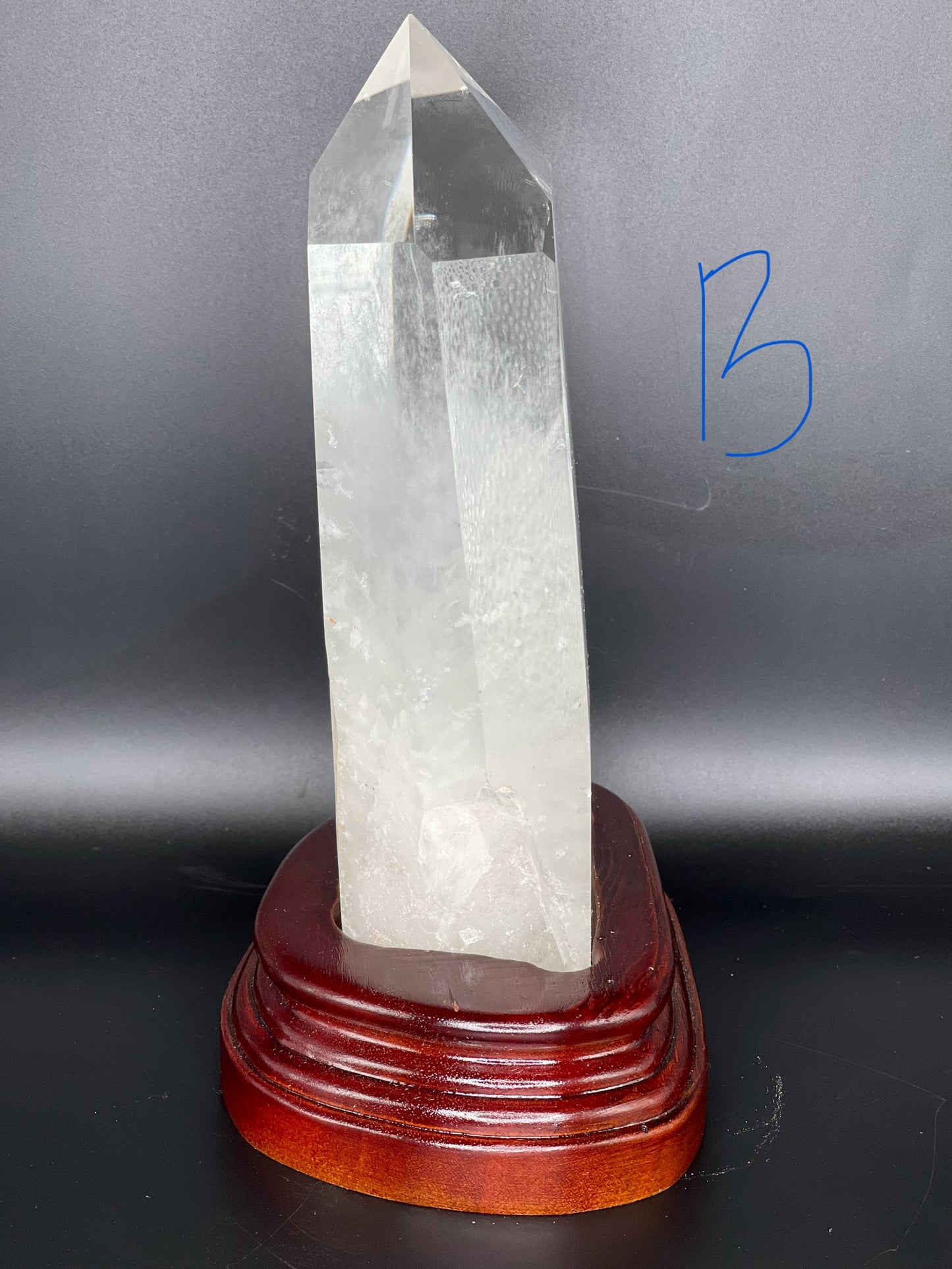 Clear Quartz Point w/ Rainbow Inclusion Large Crystal Piece B