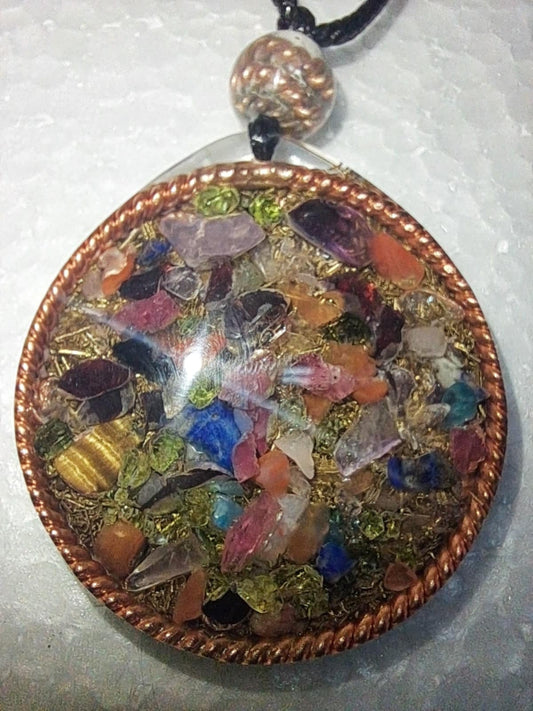 Mixed Crystals Orgonite Pendant