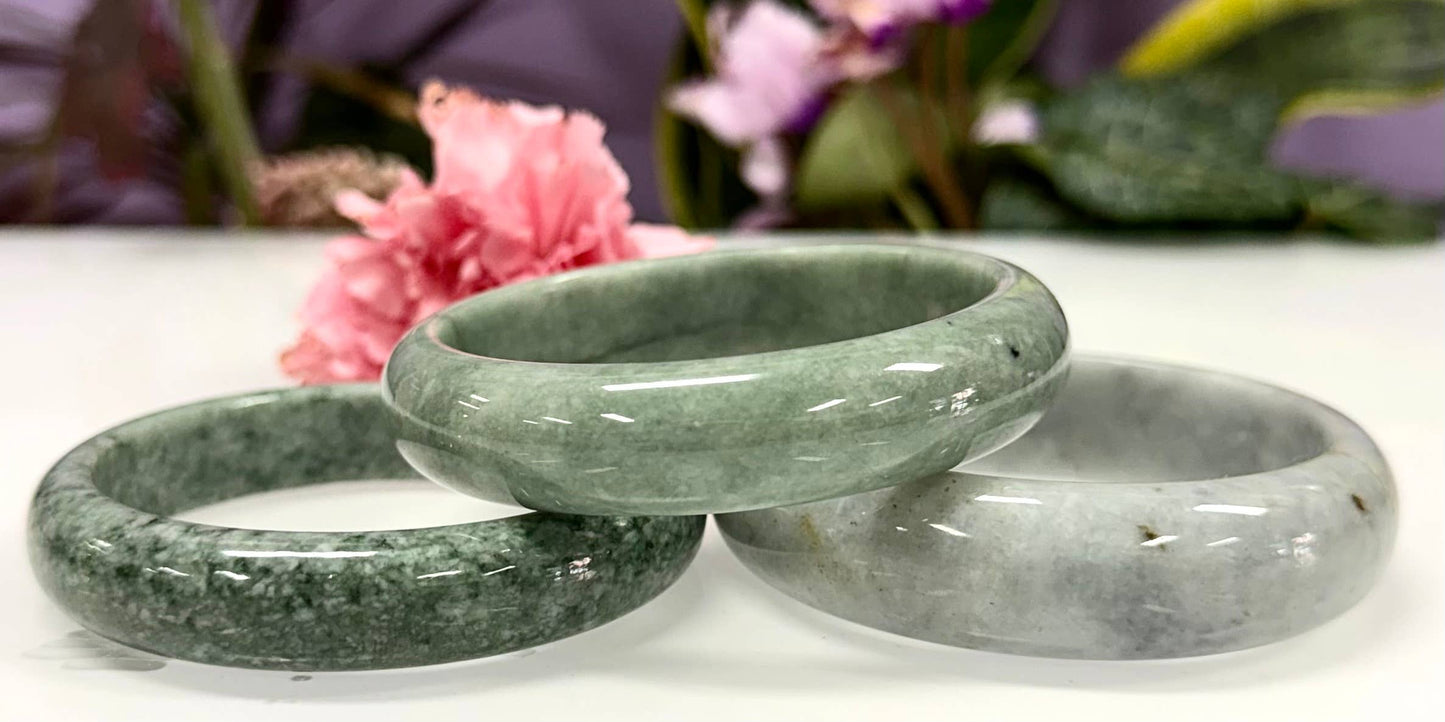 Natural Burma Jade Bangle Bracelet Crystal Healing Energy 
