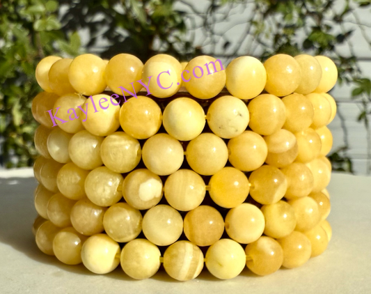 6 Pc 8mm Natural Orange Calcite 7.5” Stretch Bracelet