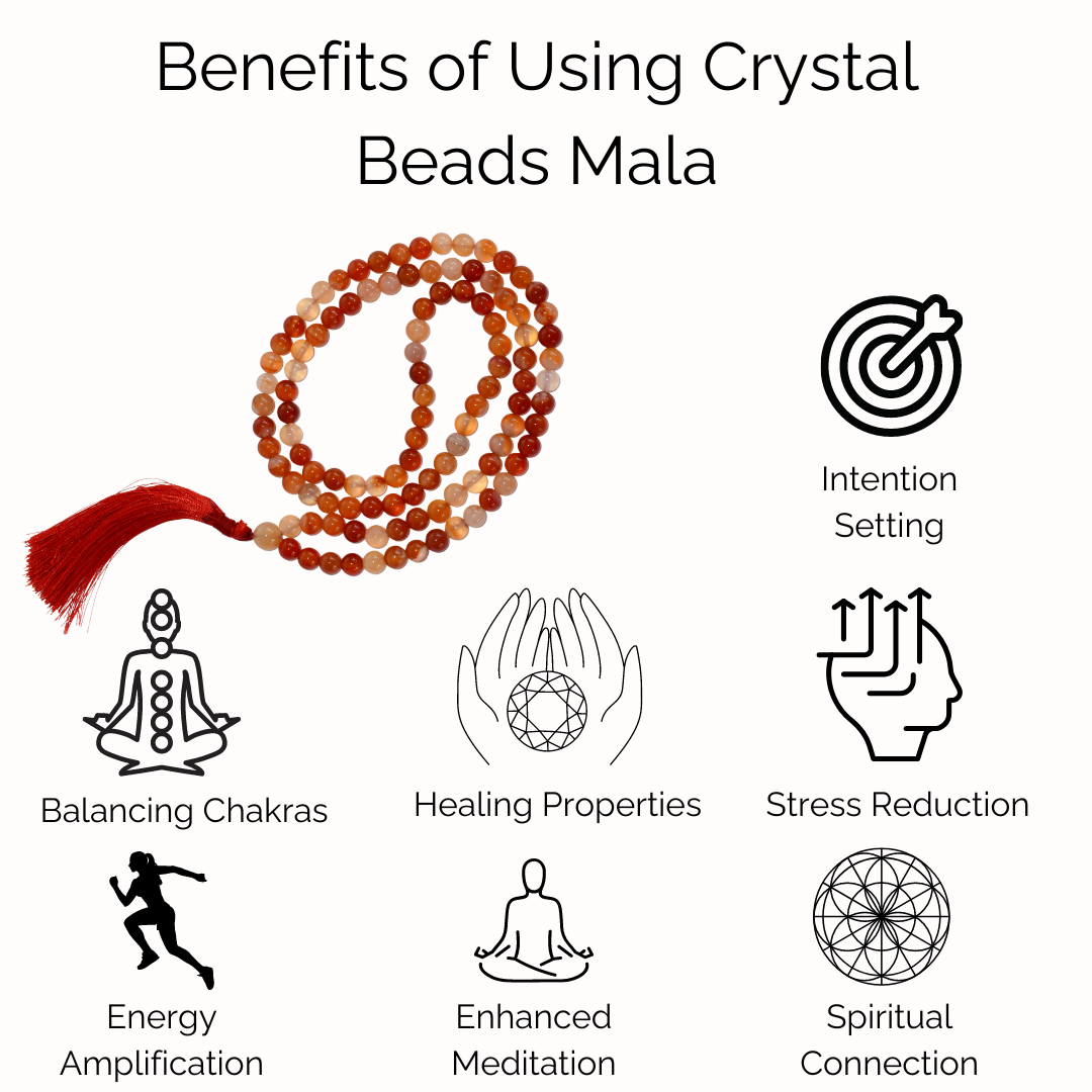 Gemstone Mala | Tiger Eye | 108 Prayer Beads Mala | Jap Mala: 8mm