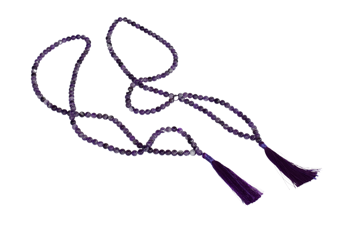 Gemstone Mala | Amethyst | 108 Prayer Beads Mala | Jap Mala: 8mm