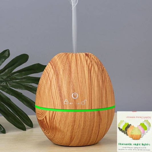 Ultrasonic Aroma Diffuser Humidifier w/ LED Light - Natural