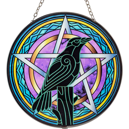 Glass Suncatcher 6in - Raven