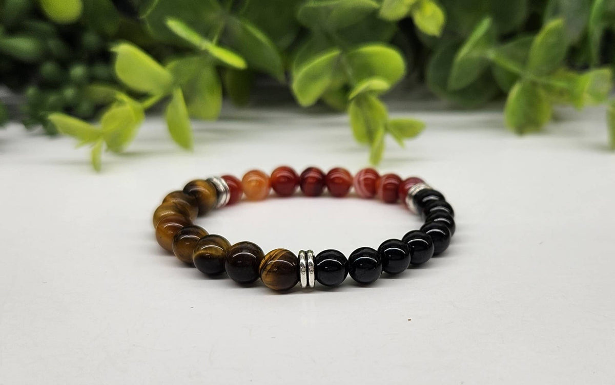 BULLYING SHIELD-Carnelian/Tiger Eye/Tourmaline-Children 6mm: OPTION #1: Bracelets Only