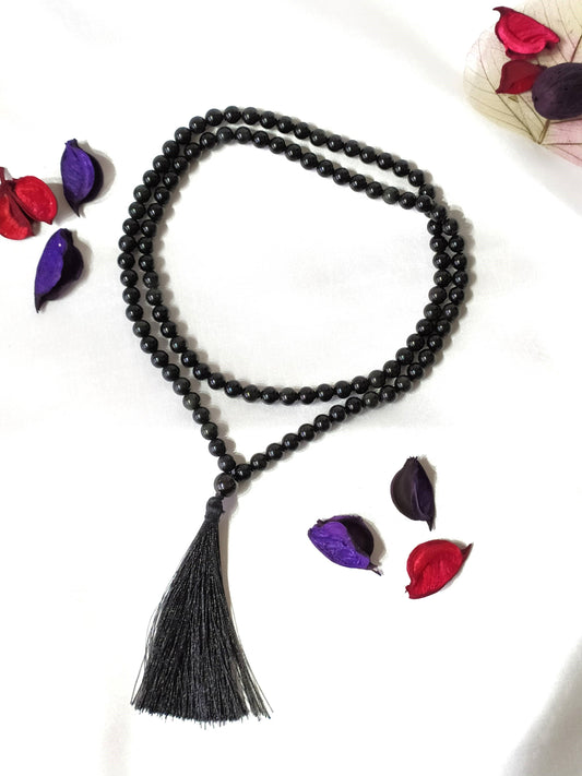 Gemstone Mala | Black Obsidian | 108 Prayer Bead | Jap Mala: 8mm