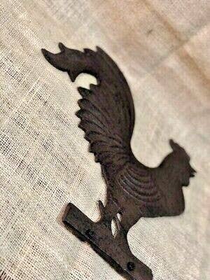 LARGE CAST IRON ROOSTER WEATHERVANE TOP / FIGURE