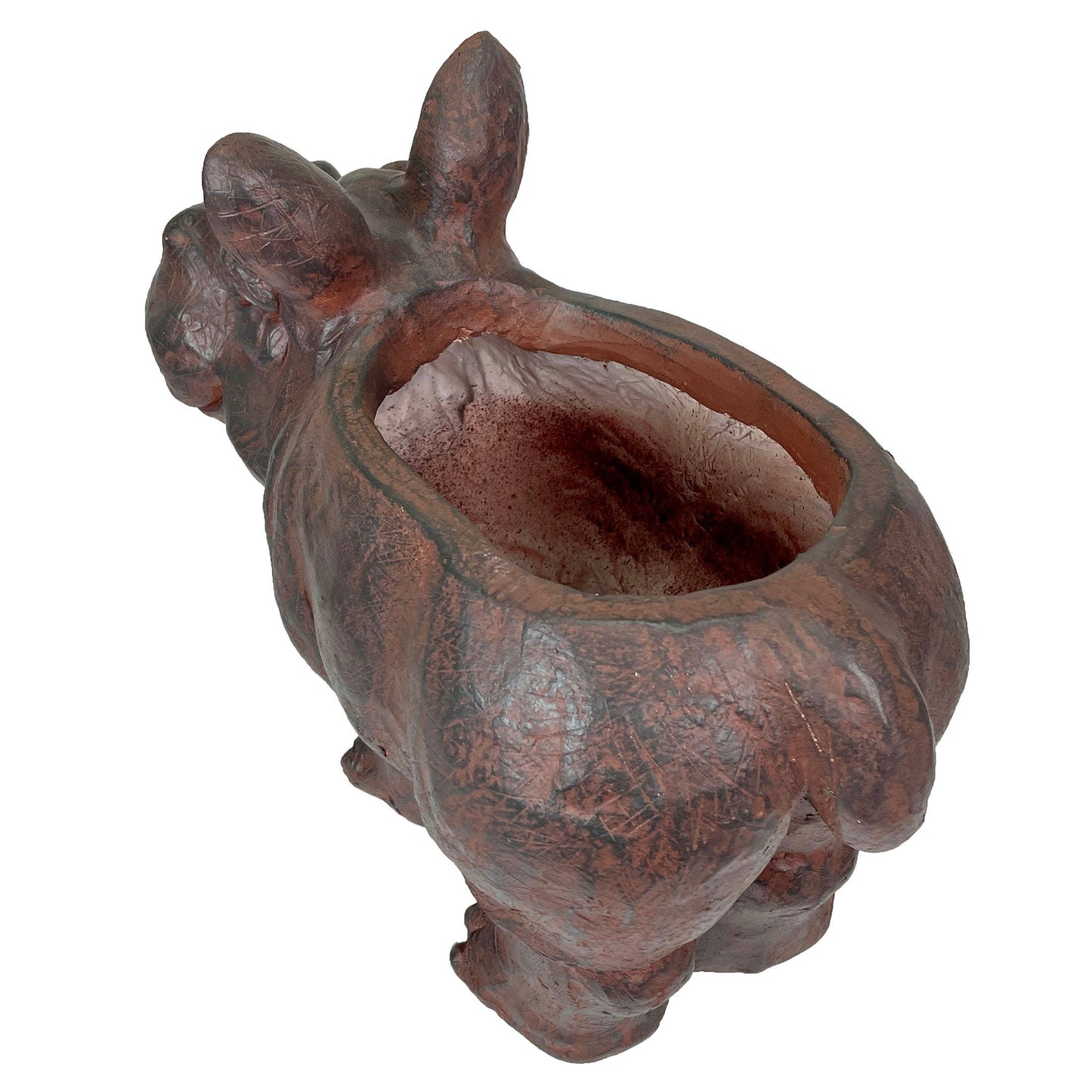 Charming Brown Hippopotamus Planter with Drain Hole