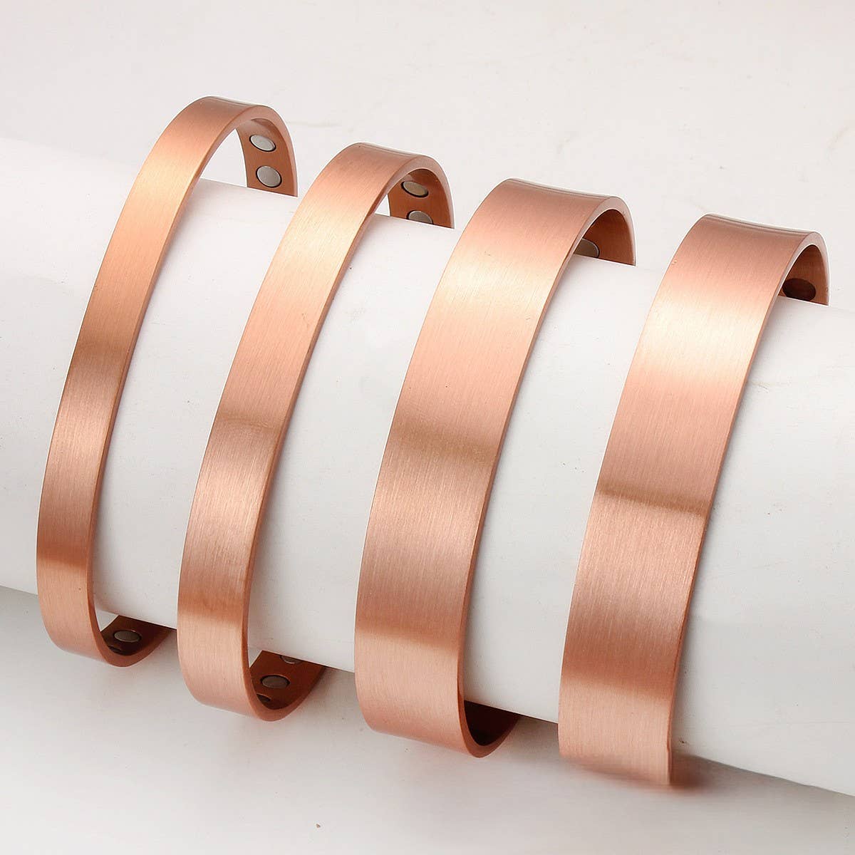 Polished Copper Magnetic Energy Couple Bracelet: 11Magnetic