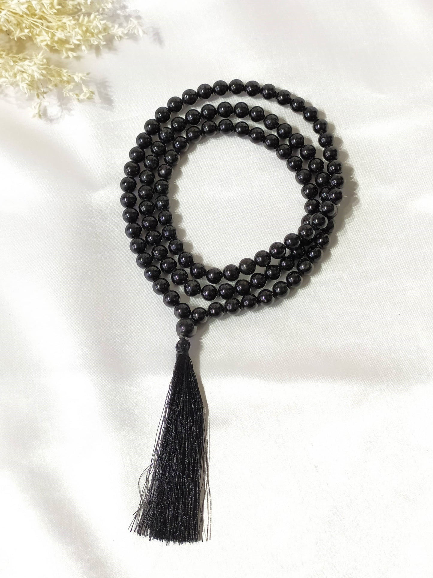 Gemstone Mala | Black Obsidian | 108 Prayer Bead | Jap Mala: 8mm