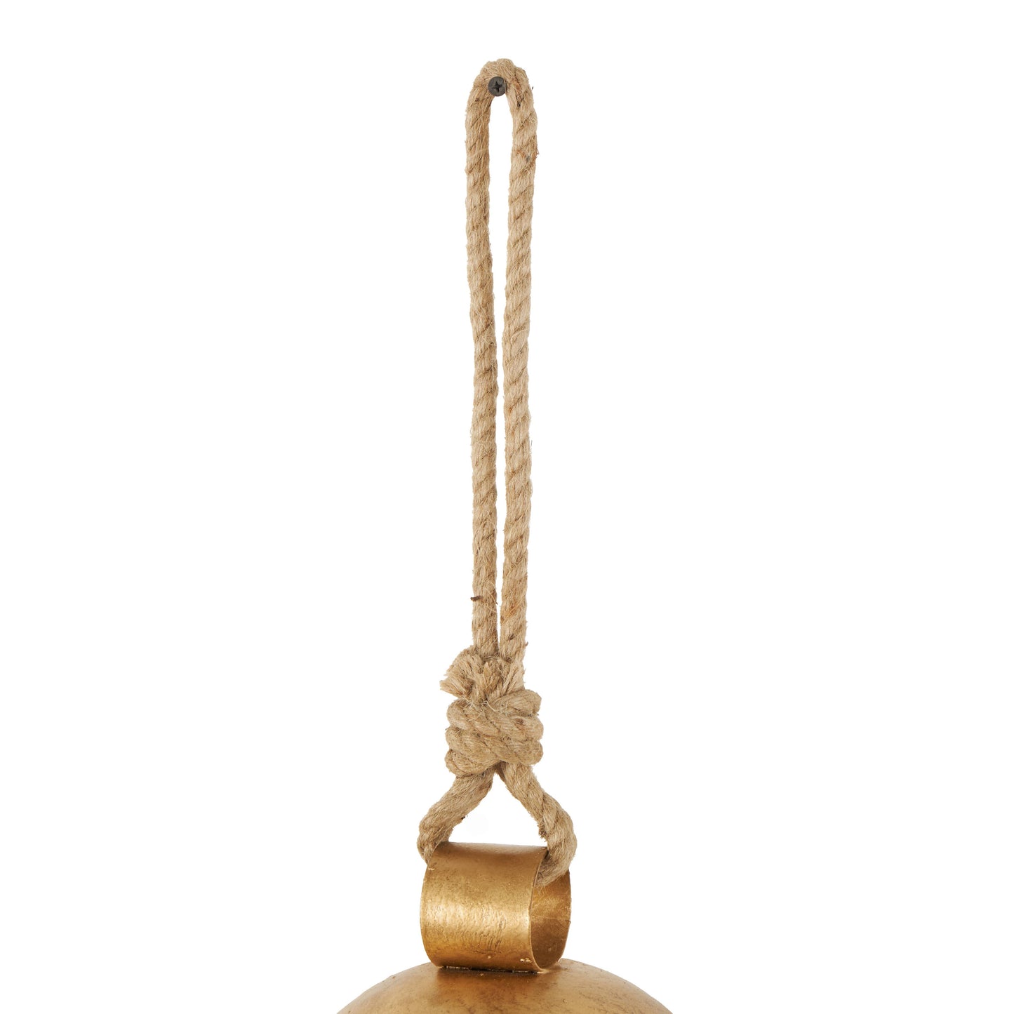 Rustic Gold Metal Decorative Bell: 9"W, 17"H