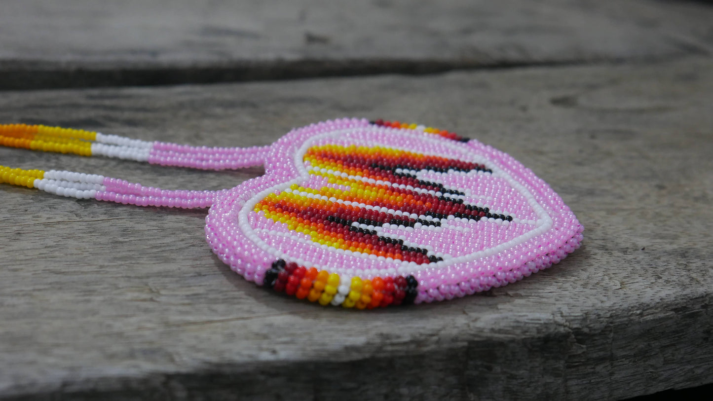 Native American Style Beaded Heart medallions