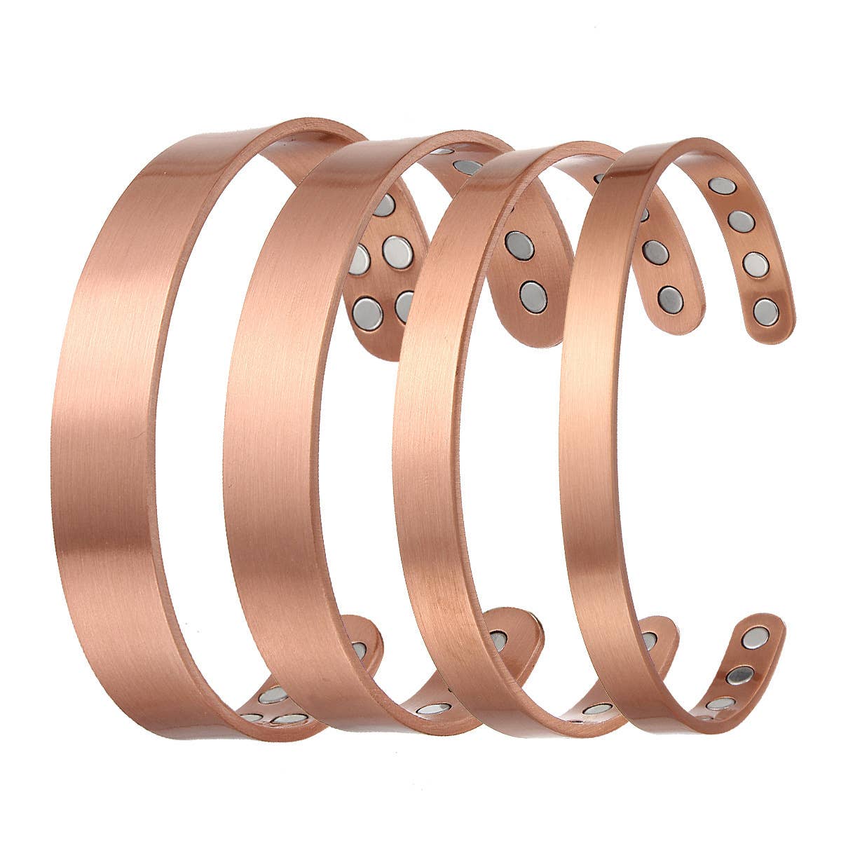 Polished Copper Magnetic Energy Couple Bracelet: 11Magnetic