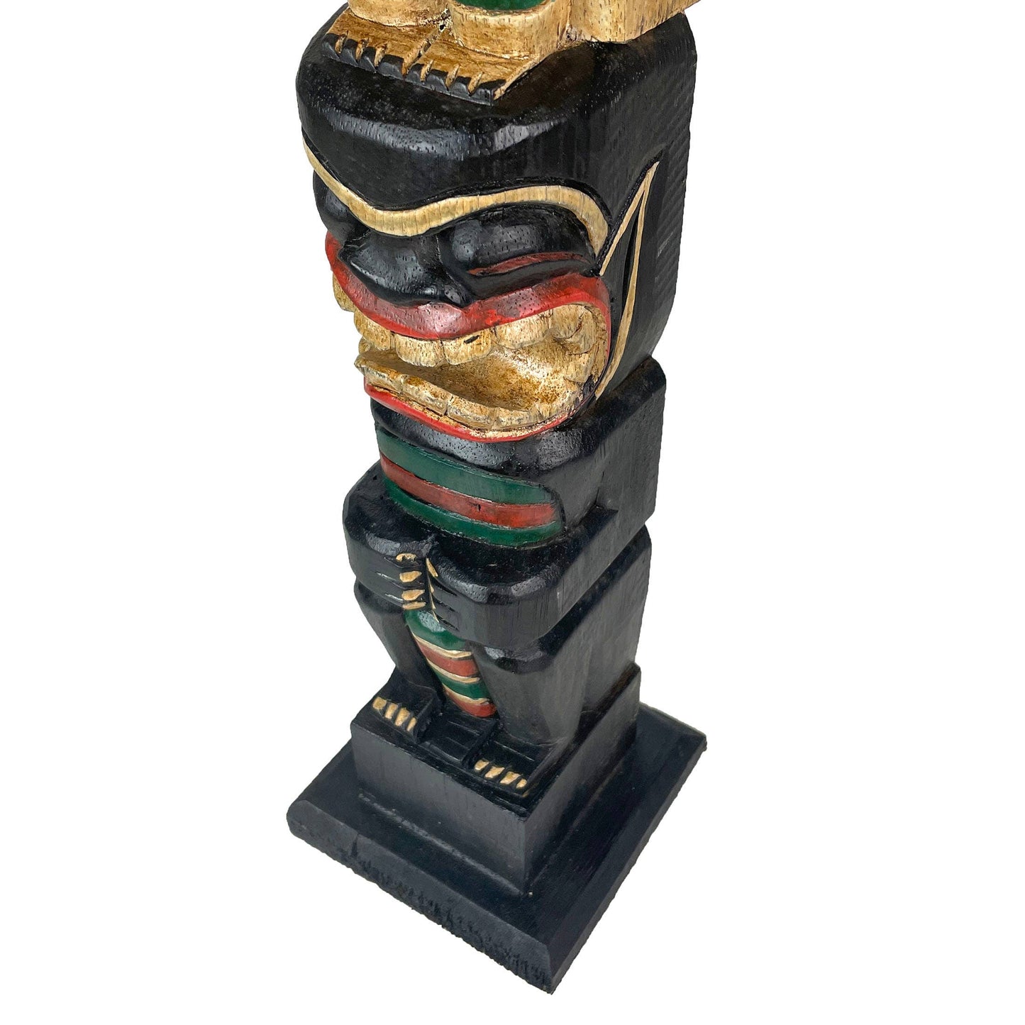 20 Inch Tall Northwest Coast Style Wooden Totem Pole