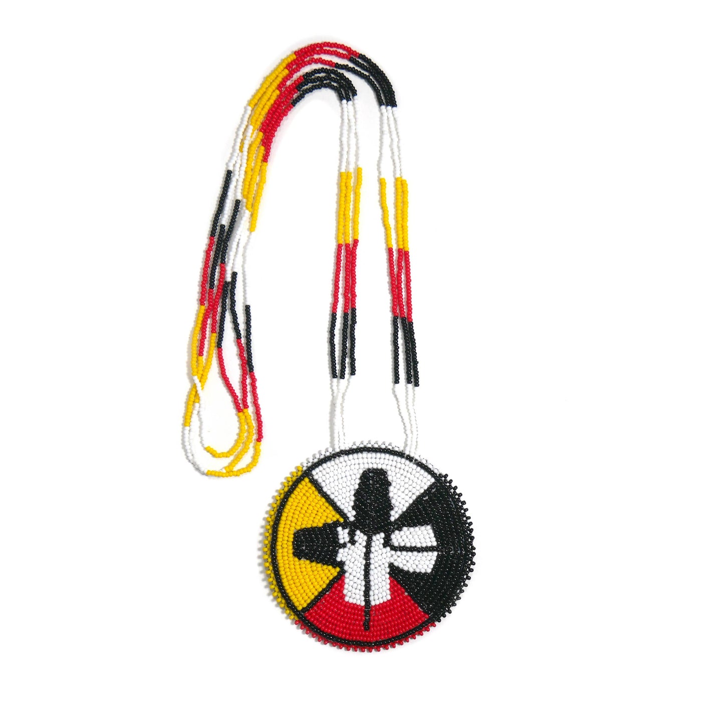 Native American Style Beaded medallions 4 Direction Feather