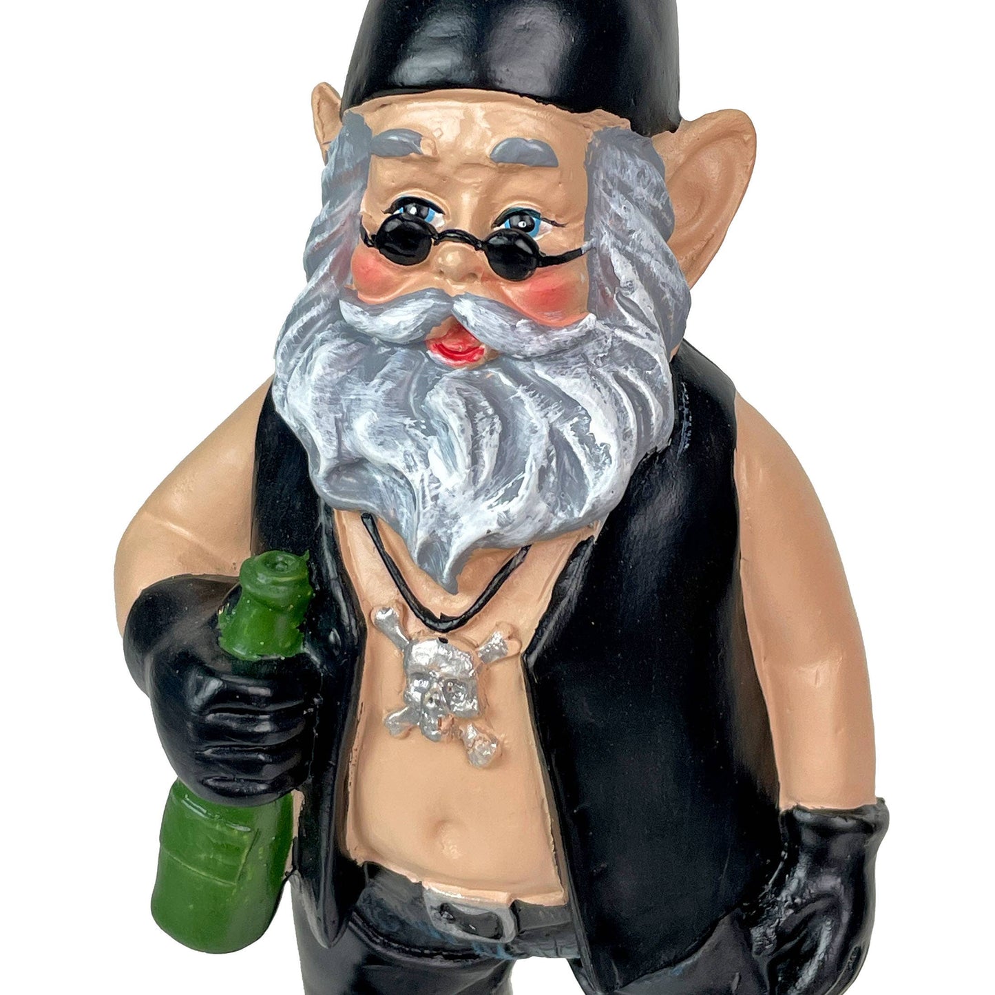 Gnoschitt & Gnofun Biker Gnome Garden Statues 7.5 Inches