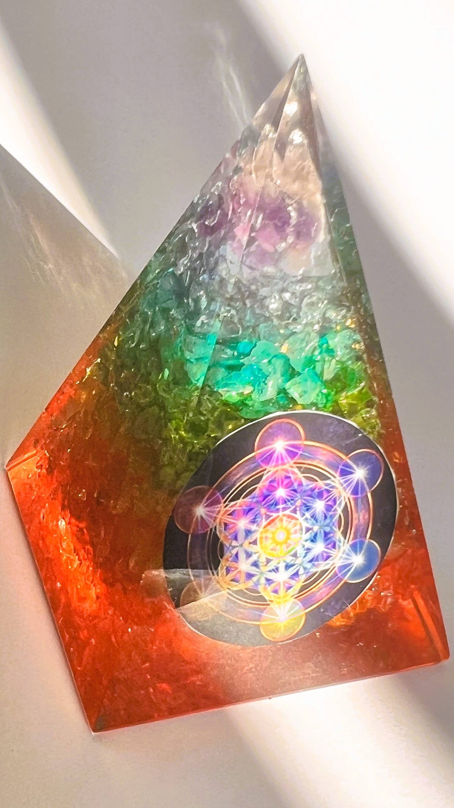 Chakra Bright Nubian Orgonite Pyramid