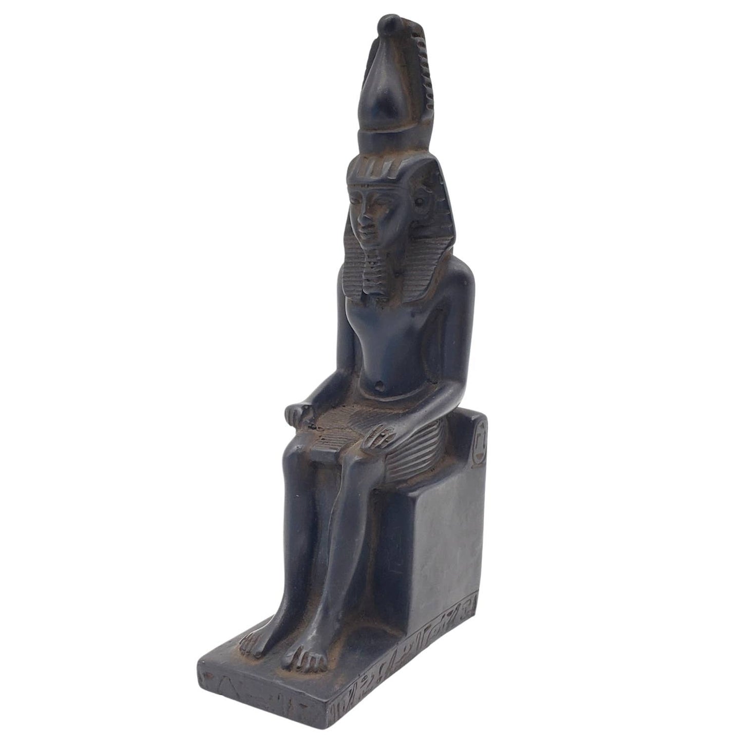 Ramses with Crown Seated Statue Black - 6.75"