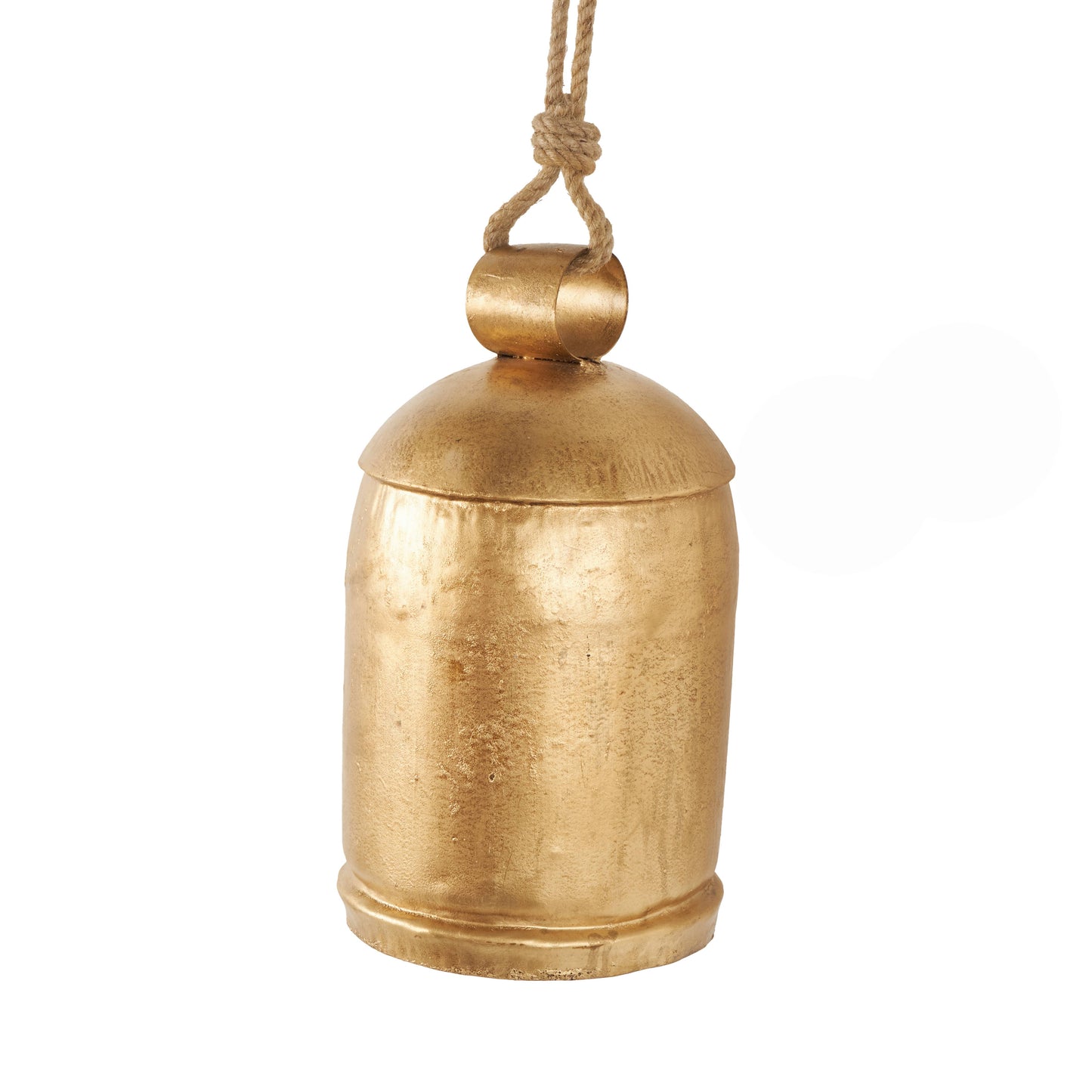 Rustic Gold Metal Decorative Bell: 9"W, 17"H
