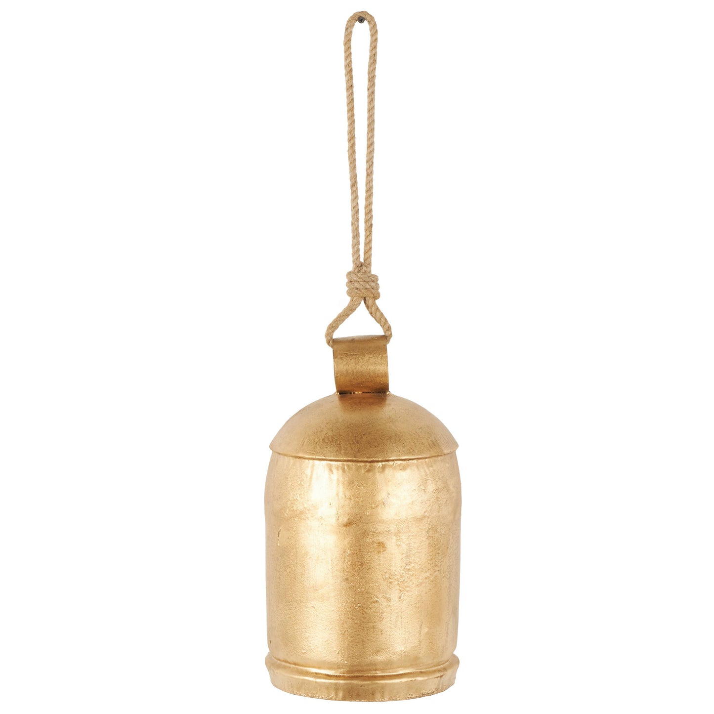 Rustic Gold Metal Decorative Bell: 9"W, 17"H