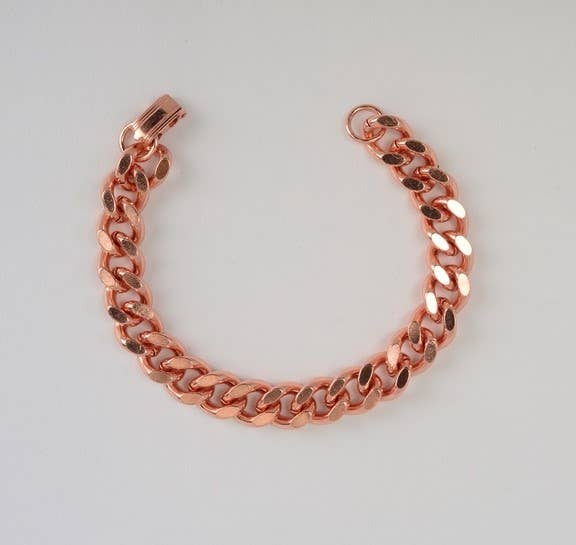 6151-D Pure Copper Heavy Cuban Link Bracelet 8.5"